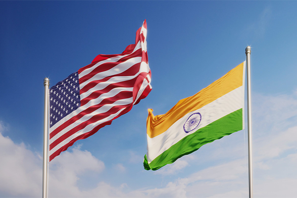 Indian and american flag photoshopped